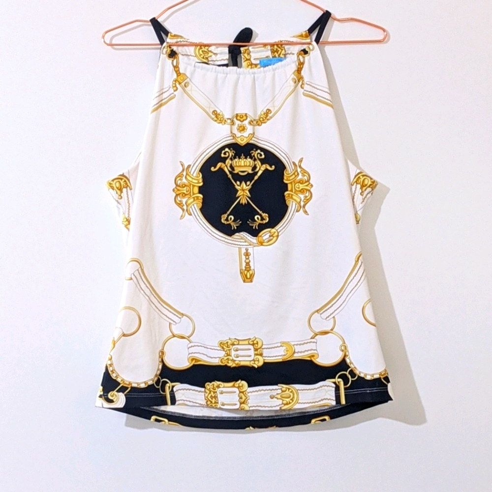 J. McLaughlin Maria Halter Top Equestrian Print
